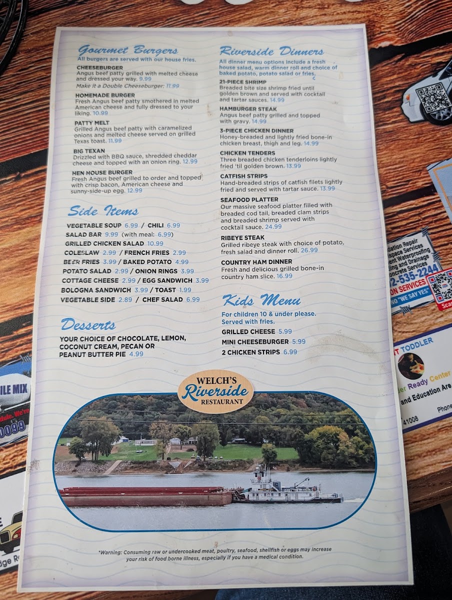 Welch's Riverside Restaurant Menu - Image 2