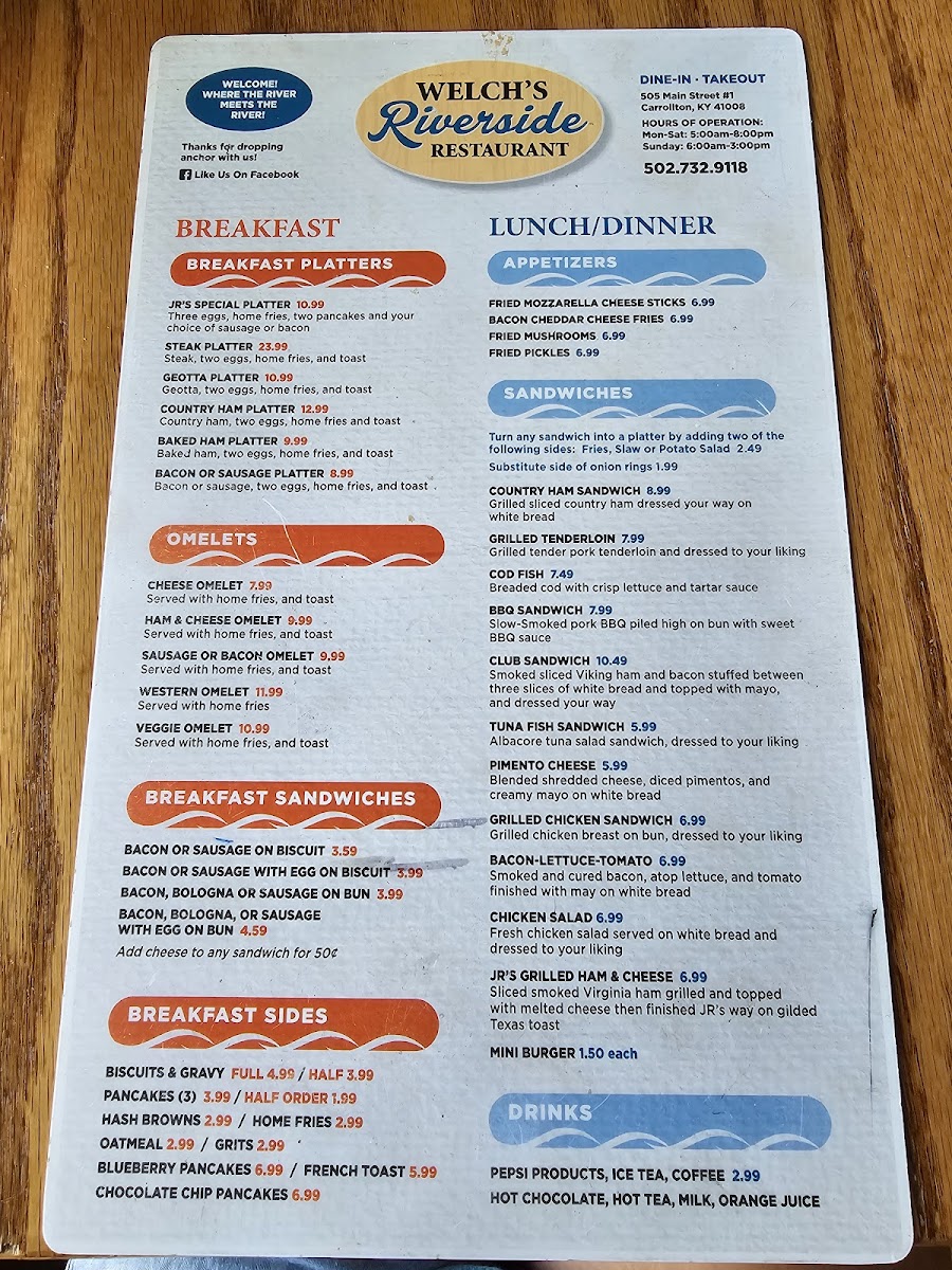 Welch's Riverside Restaurant Menu - Image 4